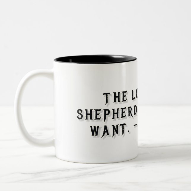 Psalm 23:1 presentmugg Två-Tonad mugg (Vänster)