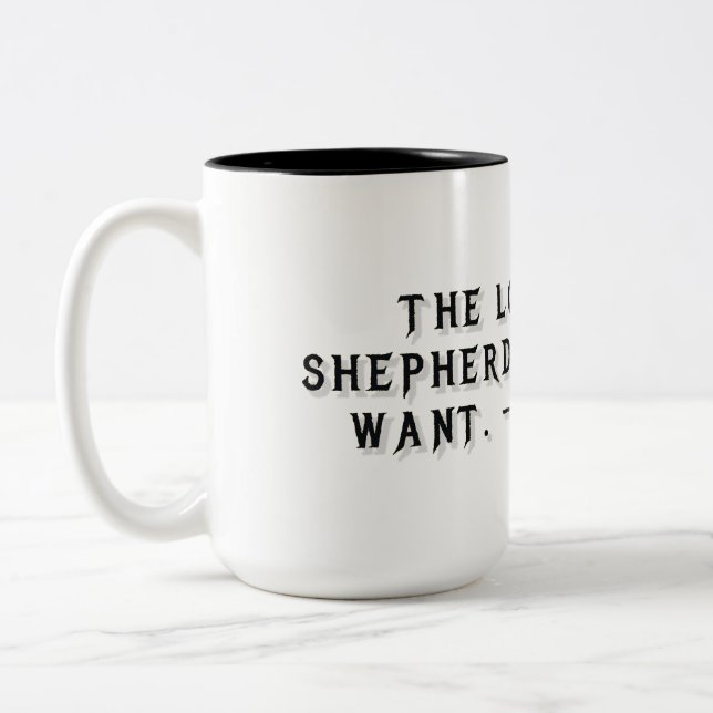 Psalm 23:1 presentmugg Två-Tonad mugg (Vänster)
