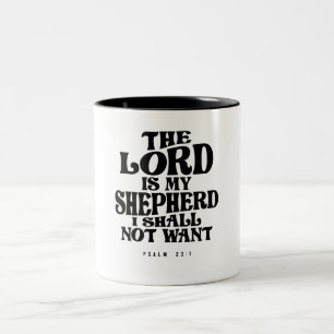 Psalm 23:1 The Lord Guides Me - Christian Quote Två-Tonad Mugg