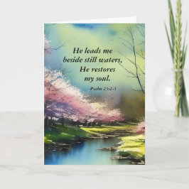 Psalm 23:2-3 Han återställer min själ Bible Verse Kort
