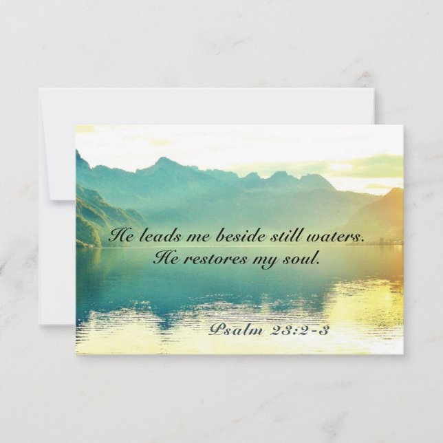 Psalm 23 2-3 Han leder mig bredvid vatten-platta k (Framsida)