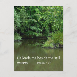 Psalm 23:2 Han leder mig bredvid det stilla vatten Vykort