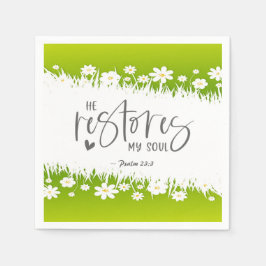 Psalm 23:3 Han återställer min själ Bible Verse Pappersservett