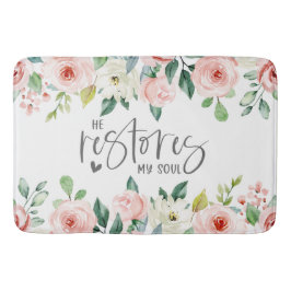 Psalm 23:3 Han återställer min Soul Bible Verse &  Badrumsmatta