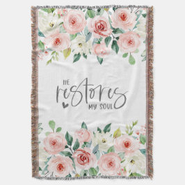 Psalm 23:3 Han återställer min Soul Bible Verse &  Filt