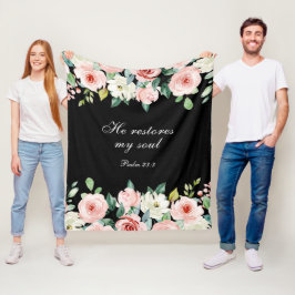 Psalm 23:3 Han återställer min Soul Bible Verse &  Fleecefilt