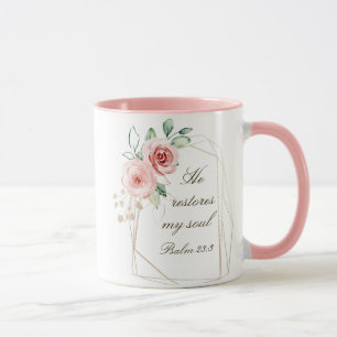 Psalm 23:3 Han återställer min Soul Bible Verse &  Mugg