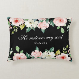 Psalm 23:3 Han återställer min Soul Bible Verse &  Prydnadskudde
