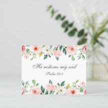 Psalm 23:3 Han återställer min Soul Bible Verse & 