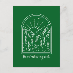 Psalm 23 3 Refress Soul Christian Bible Verse Vykort