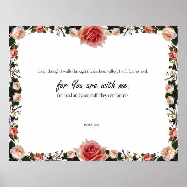 Psalm 23:4, David-psalm, för du är med ME Poster (Framsidan)