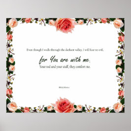 Psalm 23:4, en psalm av David, för Du är med MIG Poster