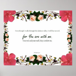 Psalm 23:4, för Du är med mig, gotiska verser Poster