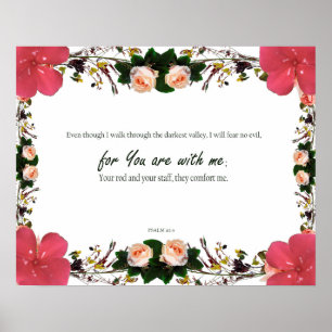 Psalm 23:4, för Du är med mig, gotiska verser Poster