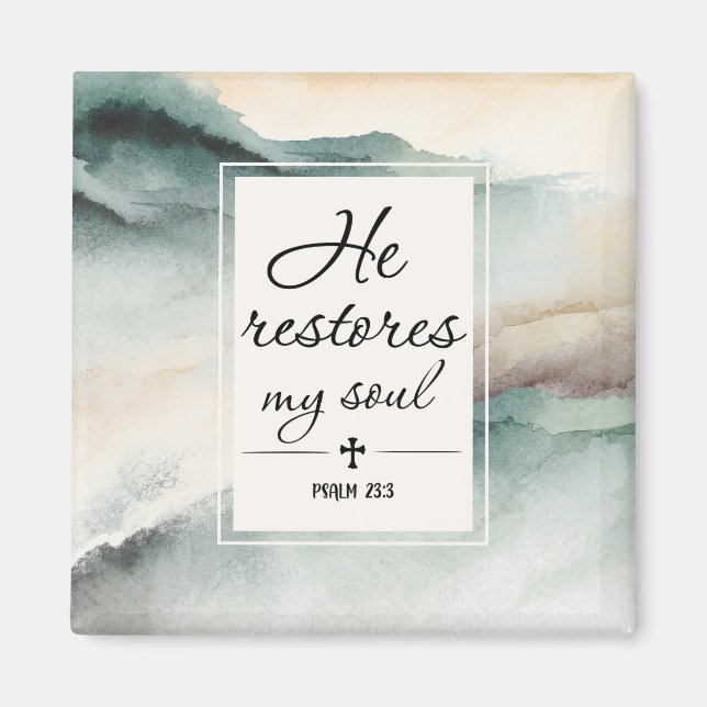 Psalm 23"4 Han återställer min Soul Kor Magnet (Framsidan)