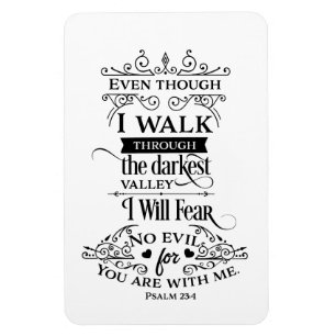Psalm 23:4 - jag fruktar inget ont - modernt språ magnet