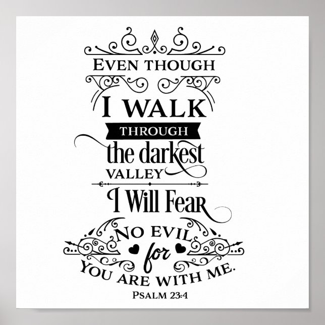 Psalm 23:4 Jag ska befara inget ont Poster (Framsidan)