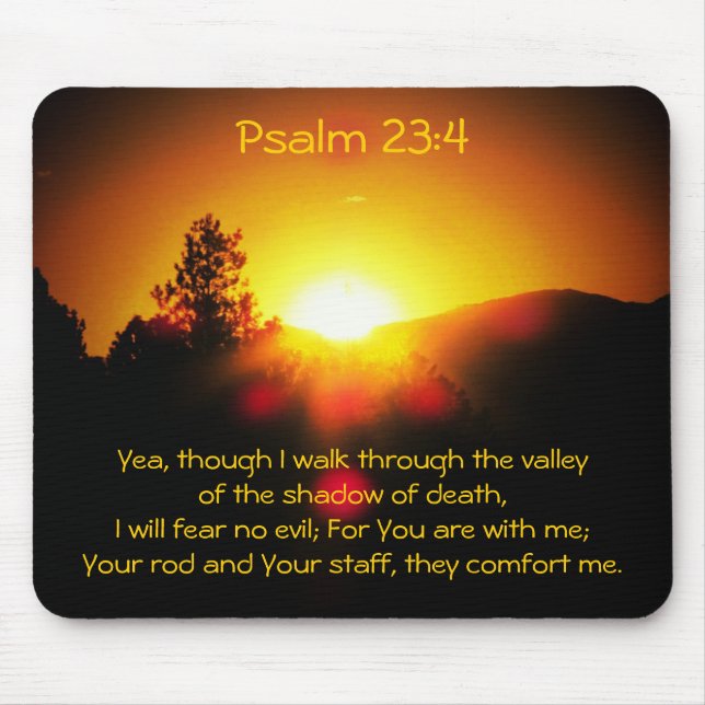 Psalm 23:4 Jag ska inte frukta något ont Musmatta (Framsidan)