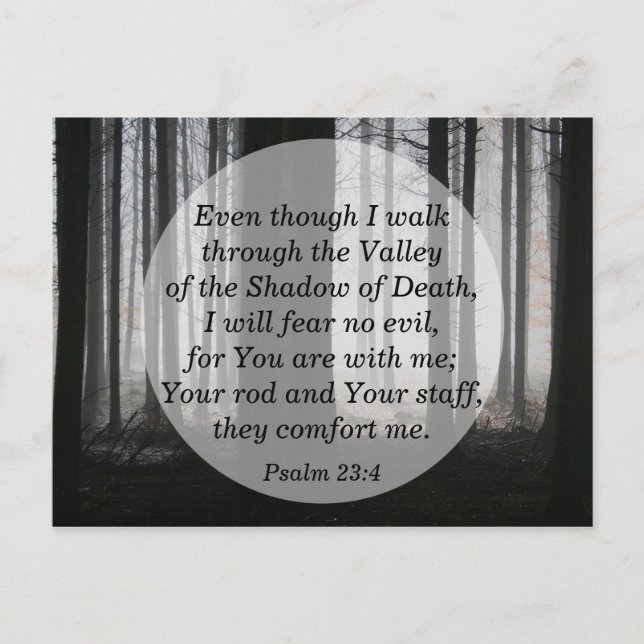 Psalm 23:4 Jag skall icke befara något ont Bibelve Vykort (Framsida)
