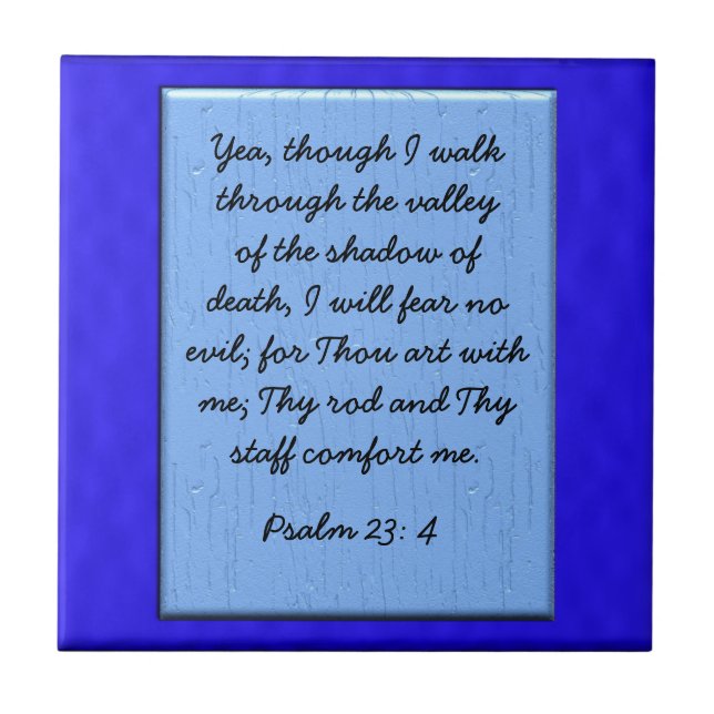 Psalm 23: 4 kakelplatta (Framsidan)