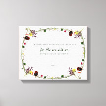 Psalm 23:4, Kanvastrycket Flower Rosa Stretched