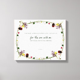 Psalm 23:4, Kanvastrycket Flower Rosa Stretched Canvastryck