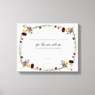 Psalm 23:4, Kanvastrycket Flower Rosa Stretched Canvastryck