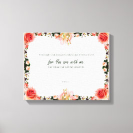 Psalm 23:4, Kanvastrycket Flower Rosa Stretched Canvastryck