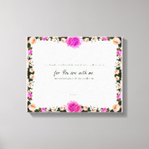 Psalm 23:4, Kanvastrycket Flower Rosa Stretched