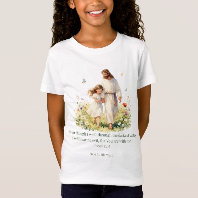 Psalm 23:4 Kristet T-shirt – Du är med mig (Framsida)