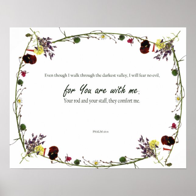 Psalm 23:4, Mörkaste dalen Jag fruktar ingen ondsk Poster (Framsidan)