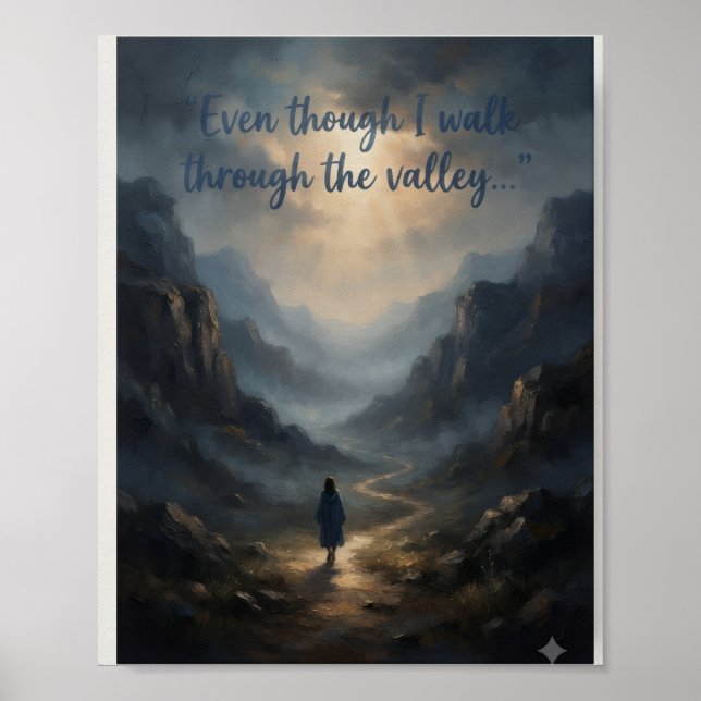 Psalm 23:4 Skriftposter | Kristet väggkonst (Framsidan)