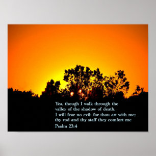 Psalm 23:4 Solnedgång Poster