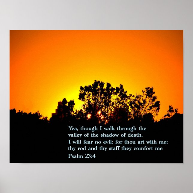 Psalm 23:4 Solnedgång Poster (Framsidan)