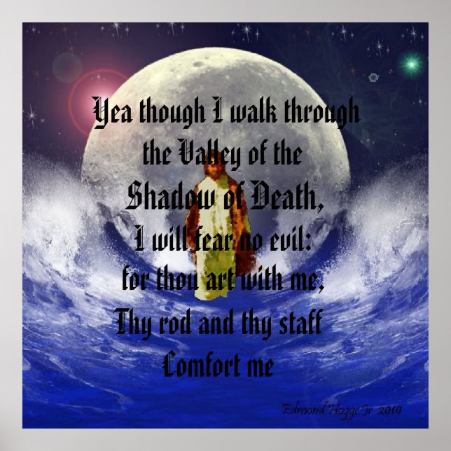 Psalm 23:4 Yea men jag går genom dalen Poster (Framsidan)