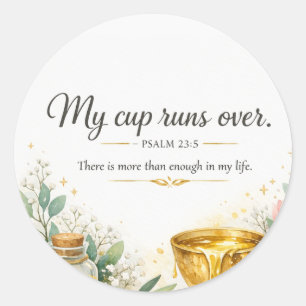 Psalm 23:5 Bibelvers, Messiansk judisk dekoration Runt Klistermärke