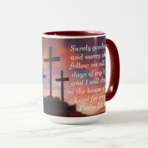 Psalm 23:6 Anpassad Skrift Tro Kaffe Mugg