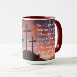 Psalm 23:6 Anpassad Skrift Tro Kaffe Mugg