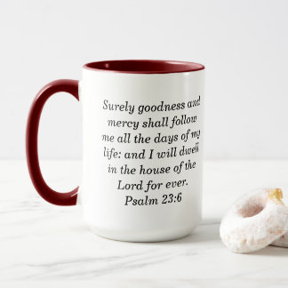 Psalm 23:6 Anpassad skrift tvåtons kaffemugg