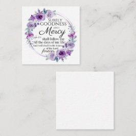 Psalm 23:6 Blommigt för inspirationsbibeln Lila Anteckningskort