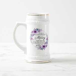 Psalm 23:6 Blommigt för inspirationsbibeln Lila Sejdel