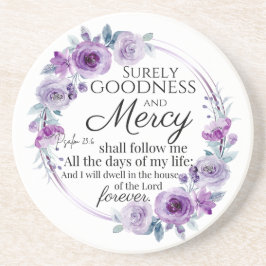 Psalm 23:6 Blommigt för inspirationsbibeln Lila Underlägg