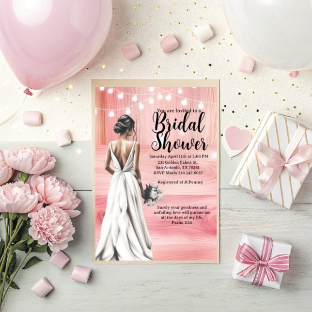 Psalm 23:6 Bridal Shower Invitation  Inbjudningar (Personalize this darling Psalm 23:6 Bridal shower invitation. )