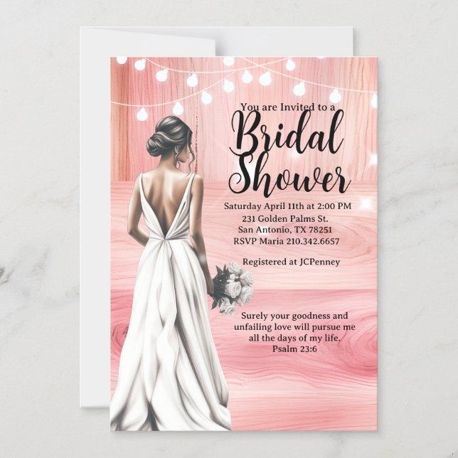 Psalm 23:6 Bridal Shower Invitation  Magnetisk Inbjudningskort (Framsida)