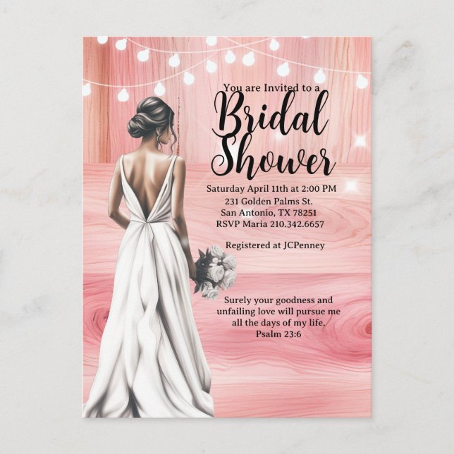 Psalm 23:6 Bridal Shower Invitation  Vykort (Framsida)