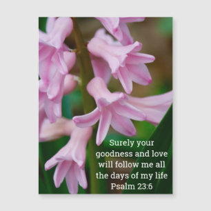Psalm 23:6 Magnetkort för hyacint