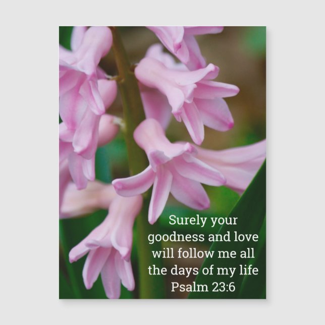 Psalm 23:6 Magnetkort för hyacint (Framsida)
