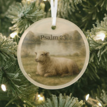 Psalm 23 Akvarell Får Fredlig Jul Tro