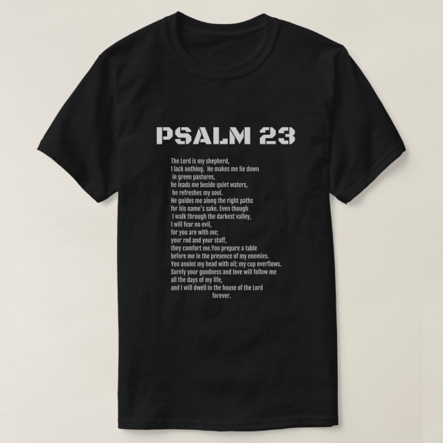 Psalm 23 Andlig T Shirt (Design framsida)