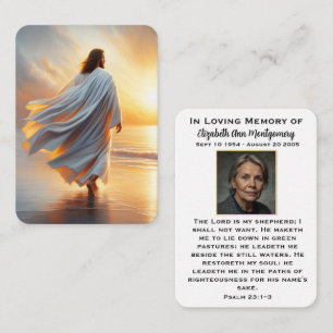 Psalm 23 Anpassningsbar begravningsminneskort Anteckningskort